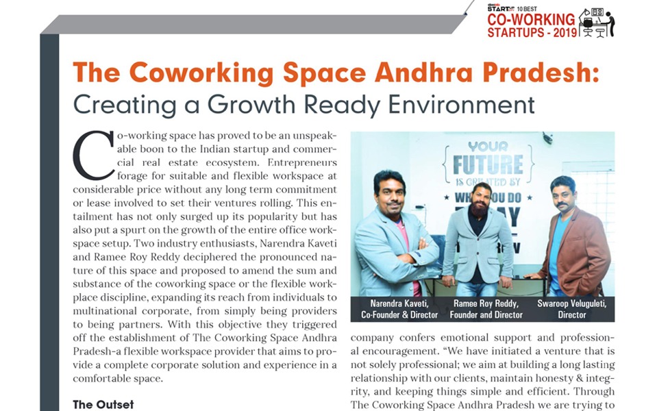 Coworking Space Vijayawada Press